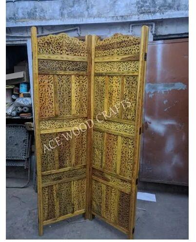 Zig Zag Carved Wooden Partition Screen