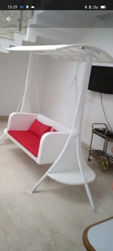 White Iron Two Seater Garden Swing, for Outdoor