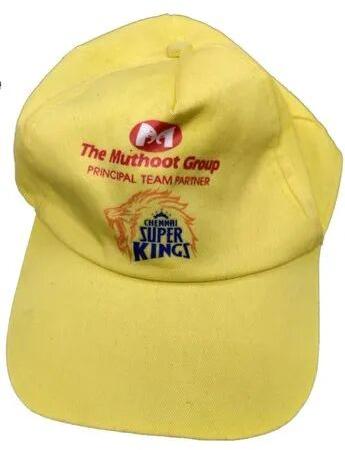 Printed Cotton Promotional Cap, Color : Yellow