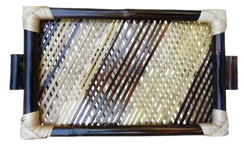 Polished Designer Bamboo Tray, for Homes, Hotels, Restaurants, Feature : Light Weight, High Quality