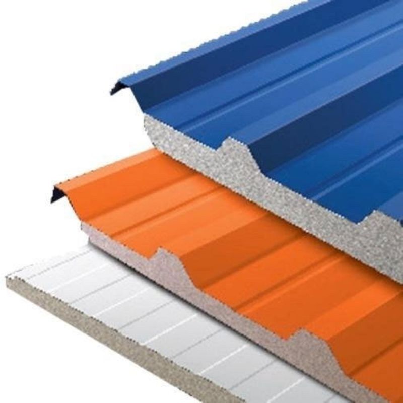 Plain Color Coated Metal Composite Sandwich Panel, for Roofing Use, Position : Exterior