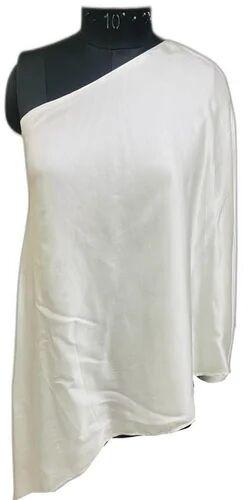Full Sleeve Satin One Shoulder Mini Top, Size : Medium, Occasion : Casual Wear