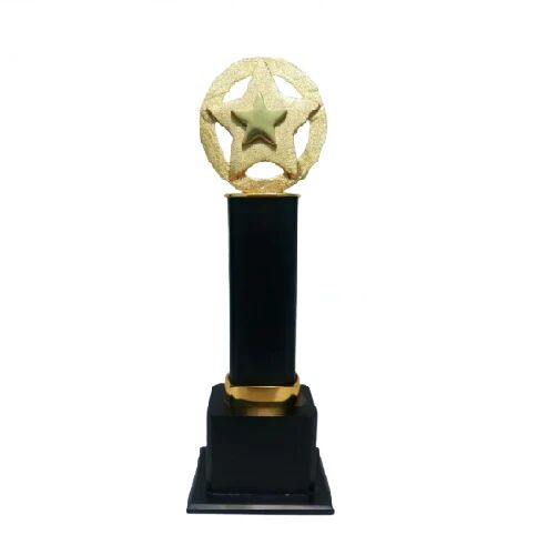 Plastic Sports Star Trophy, Color : Black Golden