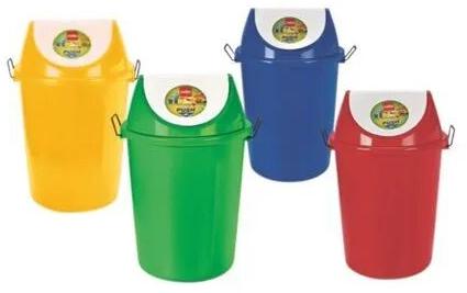 Cylindrical Plastic Dustbin, Color : Multicolor