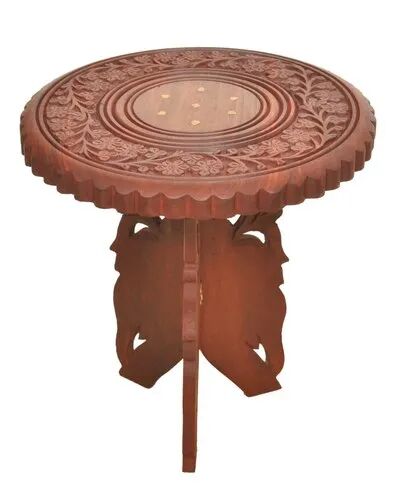 Wooden Folding Round Table, Color : Brown