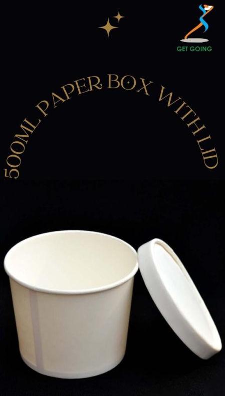 White 500ml Paper Box with Lid, for Packaging