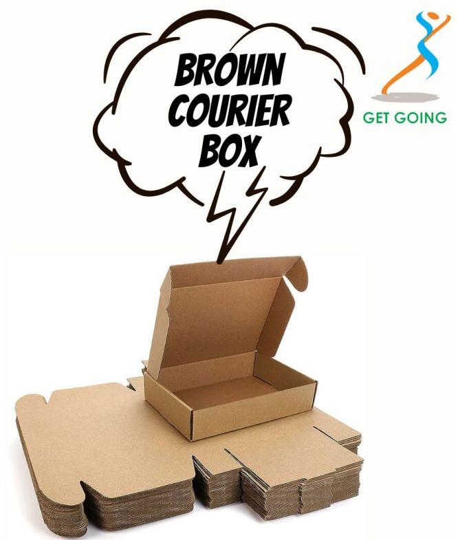 Get Going Plain Corrugated Paper Brown Courier Box, for Products Packaging, Size : Multisizes