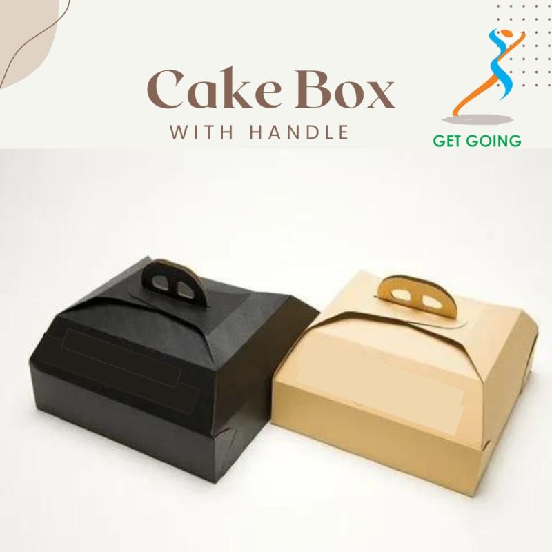 Get Going Printed Paper Handle Cake box, Size : Multisize