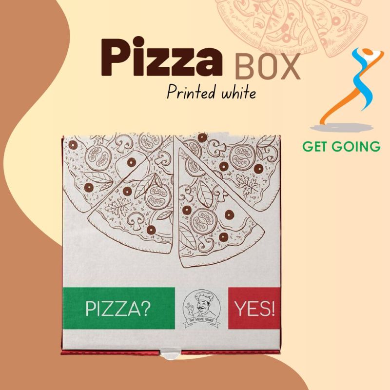 Get Going Square Printed Pizza Box, Feature : Light Weight, Impeccable Finish, Heat Resistant, Disposable