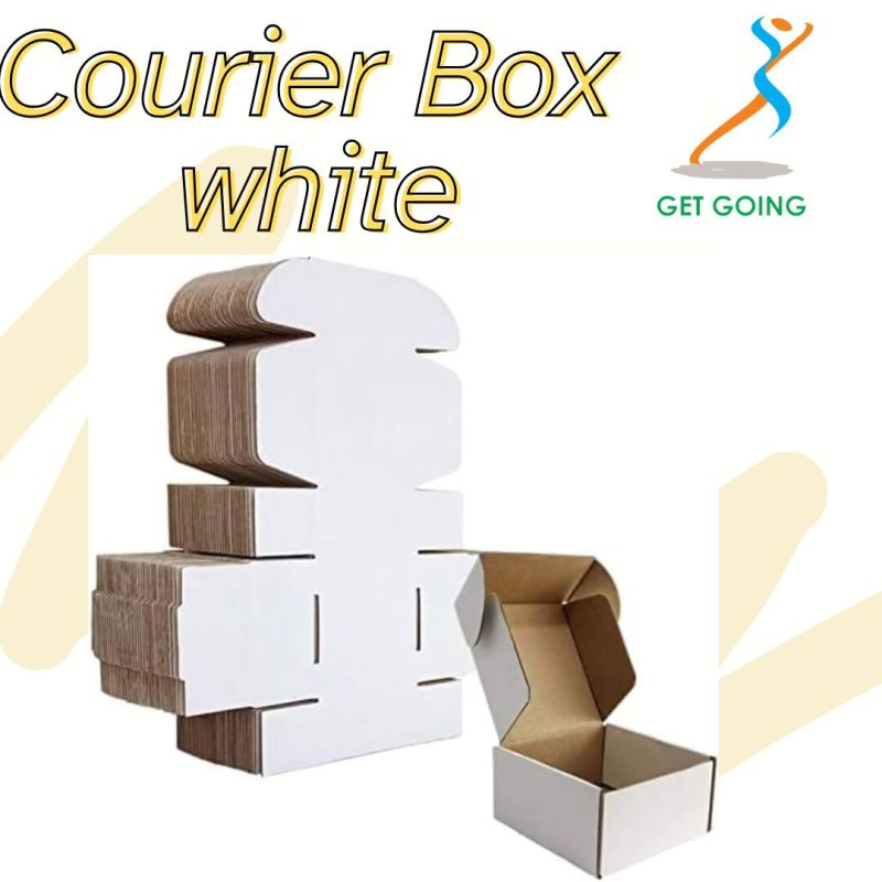 Brown Plain Corrugated Paper White Courier Box, for Products Packaging, Size : Multisizes