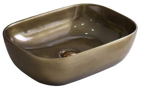 Rectangle Brown Ceramic Wash Basin