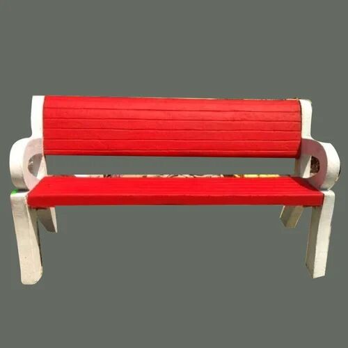 Red RCC Garden Bench, Seating Capacity : 3 Seater