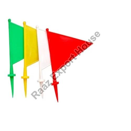 Plain Cotton Cricket Boundary Flags, Handle Material : Metal