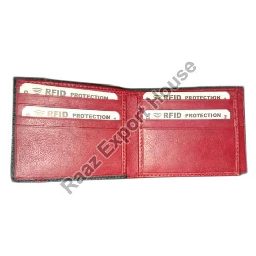 Plain Mens Red Leather Wallet, Technics : Machine Made
