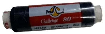 Challenge 80 Plain Black Polyester Thread, Length : 130m
