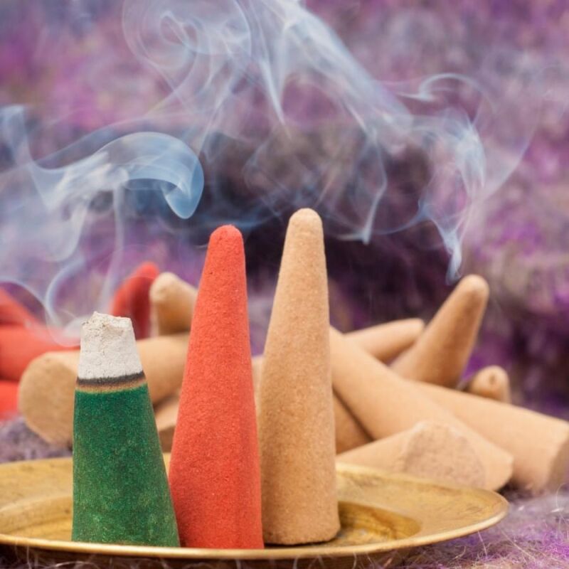 Multicoloured Dhoop Cone, for Religious, Office, Home, Pooja, Packaging Type : Paper Box