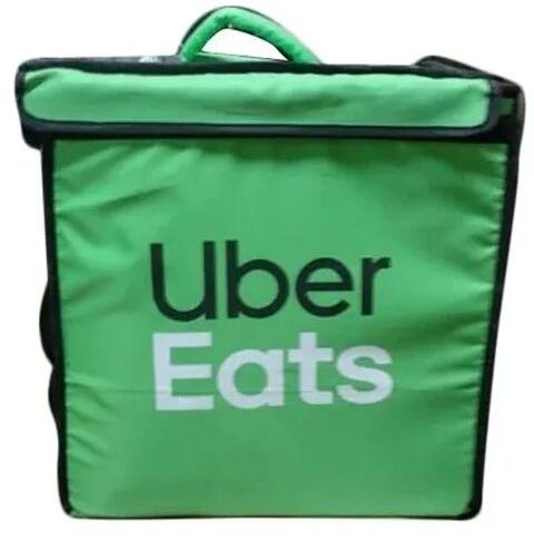 Printed Polyester Uber Food Delivery Bag, Color : Green, Black White