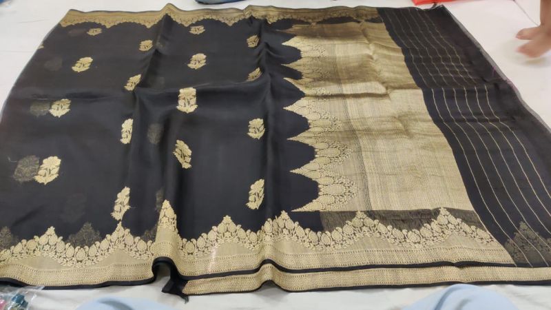 Black Banarasi Silk Saree