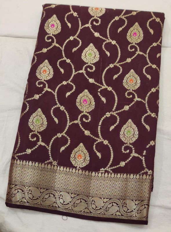 Chocolate Leaf Matka Silk Saree, Occasion : Festival Wear, Party Wear