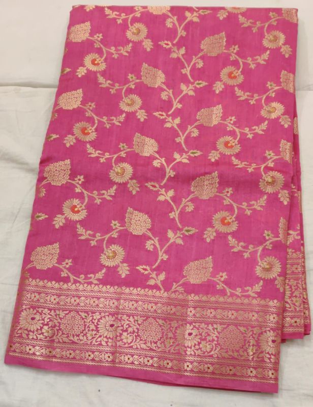 Rosy Pink Matka Silk Saree, Occasion : Festival Wear, Party Wear