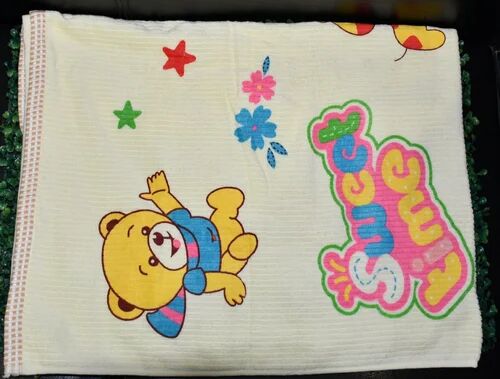 Printed Cotton Baby Bath Towel, Age Group : 3-12 Months