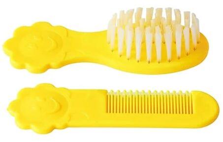  Plastic Baby Hair Brush, Color : Yellow