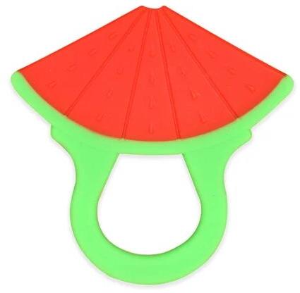 Plain Soft Silicone Baby Teether, Shape : Watermelon