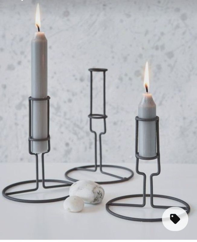Black Antique Round AL2065 Grey Iron Candle Holder, Mounting Type : Tabletop