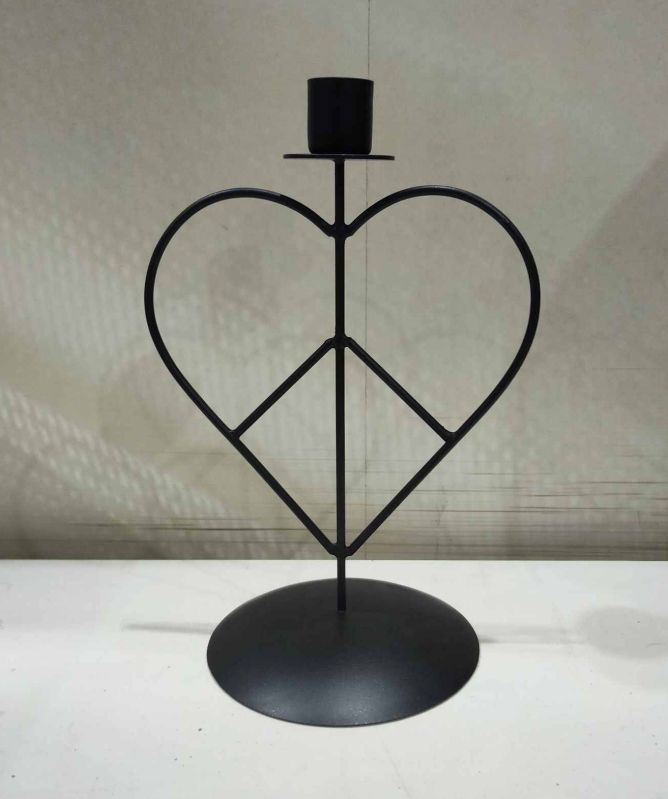 Antique Heart AL2070 Black Iron Candle Holder, Mounting Type : Tabletop