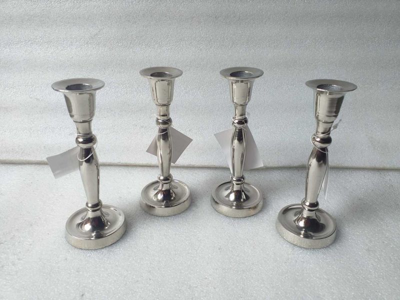 Plain Polished Aluminium AL2083 Silver Candle Holder