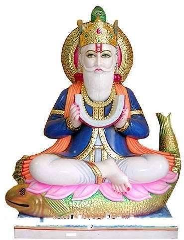Printed marble jhulelal statue, for Worship, Temple, Interior Decor, Office, Home, Garden, Packaging Type : Thermocol Box