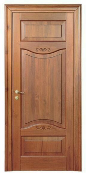 Brown Hinged Polished Plain Teak Wood Panel Door, for Home, Packaging Type : Carton Box