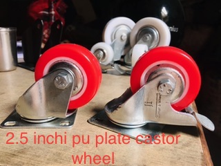 Red Round Pu Castor Wheels