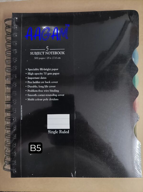 Rectangular Pvc Spiral Note Book B5, for Home, Office, School, Size : 9.84 x 6.93 inch, 25 x 17.6 cm