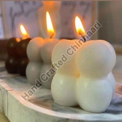 Round Soy Wax Plain Glossy White Bubble Candles, For Decoration, Lighting, Technics : Handmade