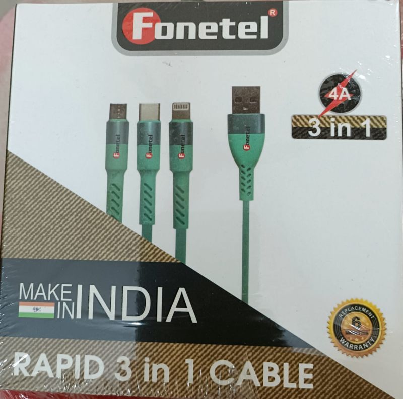Rapid 3 in 1 Charging Cable, Length : 120CM