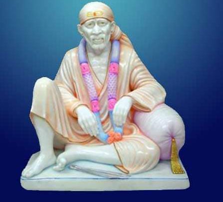 White Straight Plain Sai Baba Marble Statue, for Worship, Temple, Packaging Type : Carton Box