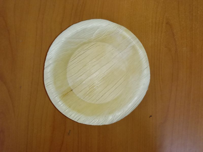 Round Plain areca plates, Color : Creamy
