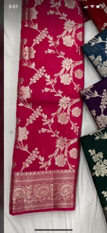 Multicolor semi pure banarasi silk saree, Feature : Easy Wash, Anti-Wrinkle