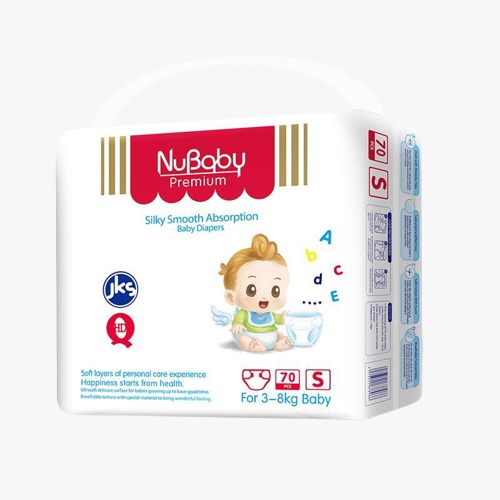 nubaby premium small 74 count 3-8 kg baby diaper