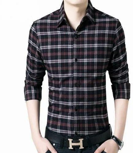 Men Full Sleeves Checked Cotton Shirt