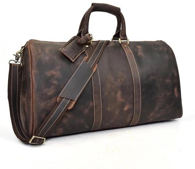 Brown Galex International Leather Duffel Bag, For Travel Use