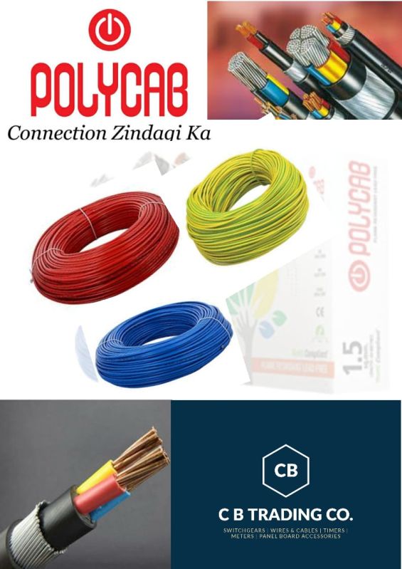 Black All Range of Polycab Cables, for Industrial, Certification : CE ...