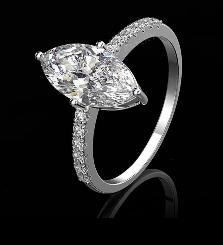Customized 2 Carat Moissanite Diamond Ring, Color : Full White