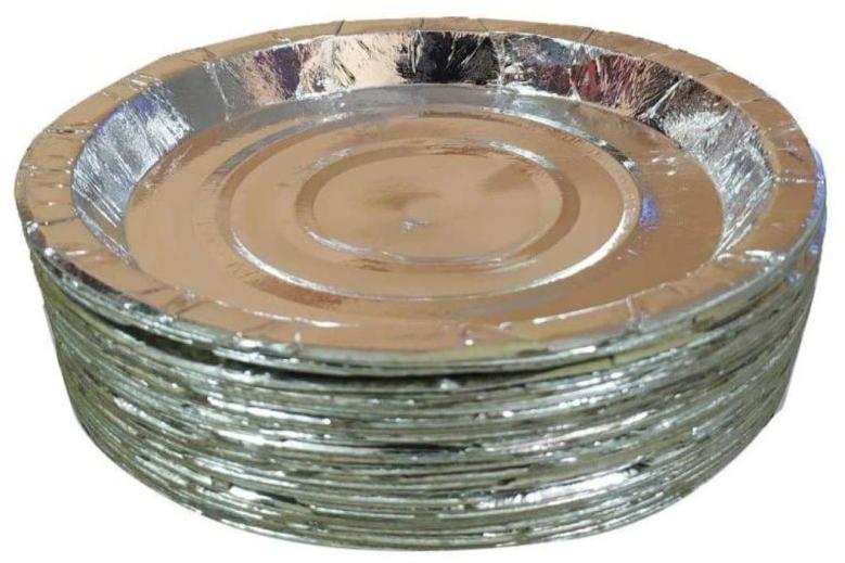 Silver Round Disposable Paper Plates
