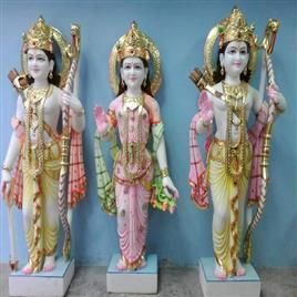Multicolor RAM Darbar Marble Statue