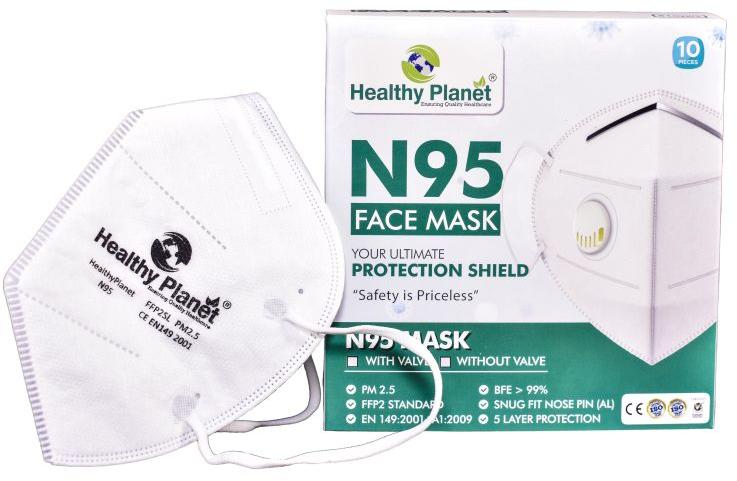 White 0-100gm Non Woven N95 Mask, For Industries, Hospitals, Home, Clinics, Size : Standard