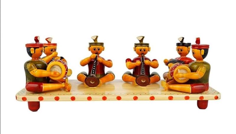 Used Round Lacquer Wooden Etikoppaka Shehnai Set, For Decorated, Feature : Attractive Designs