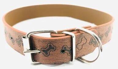 DOG LEATHER COLLAR, Color : BROWN