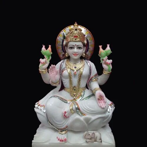 Painted Marble Laxmi Mata Statue, Color : White
